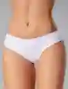 Panty Tanga Unicolor De Algodón Peinado Premium (6011) Blanco L