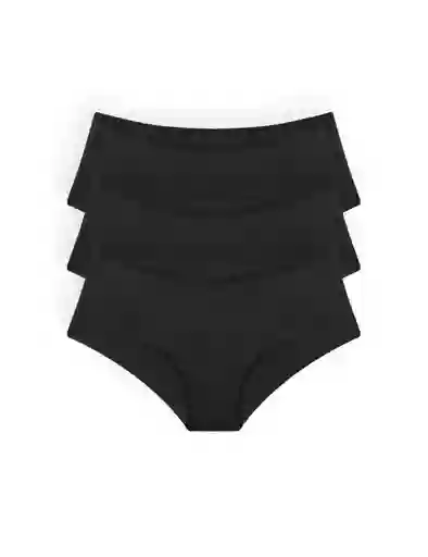 Panty Cachetero Invisible Microfibra (pack X3)(020389) Negro-negro-negro Xl