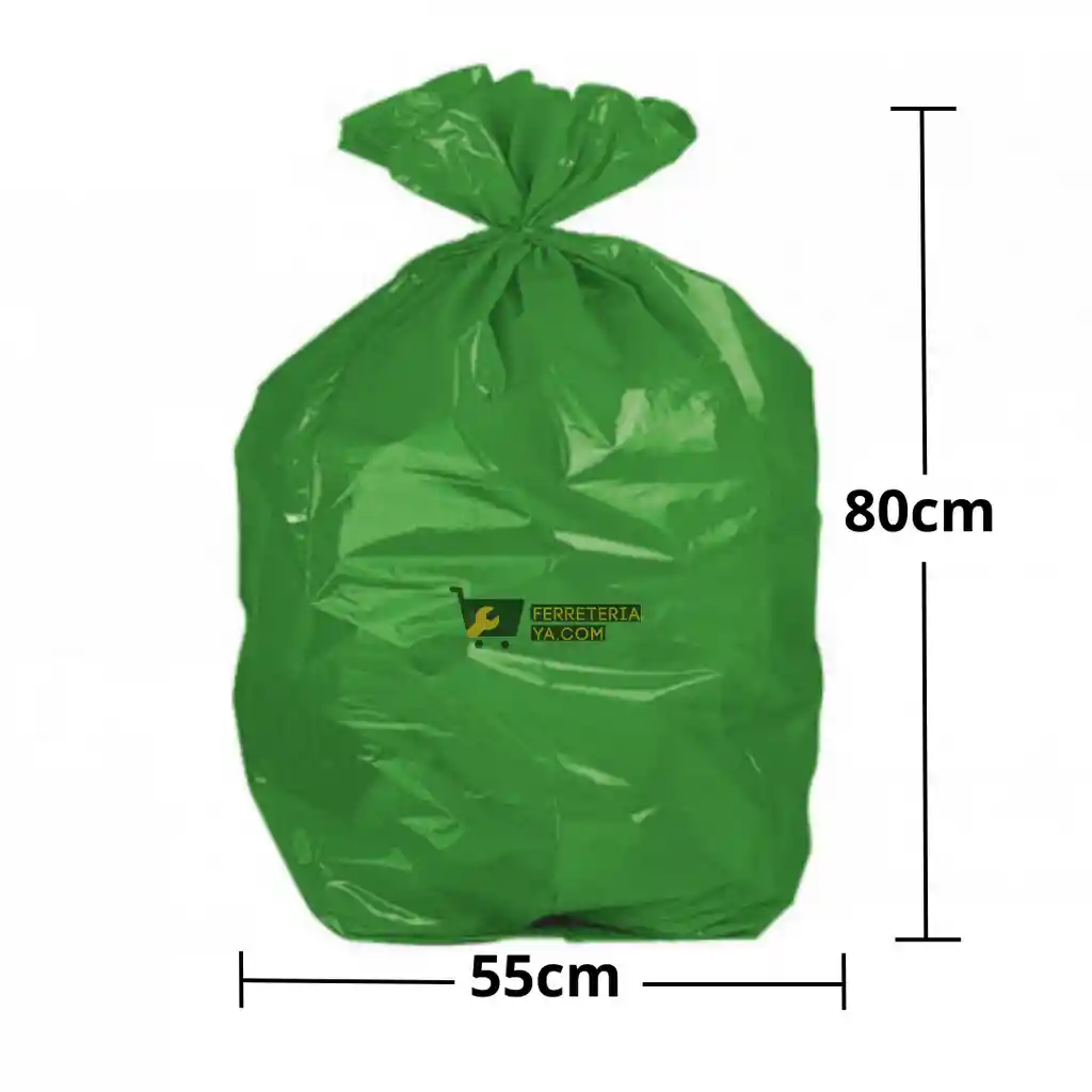 Bolsa De Basura Verde 55cm X 80cm