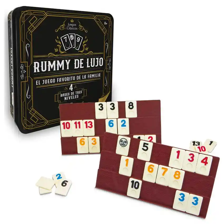 Ronda Rummy Q Marca De Lujo Juego De Mesa Lata Original