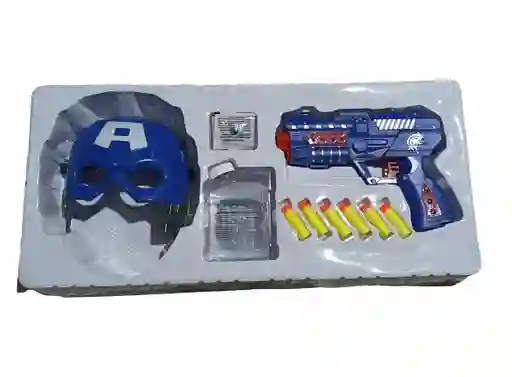 Pistola De Juguete Dardos E Hidrogel Personaje Capitán America Avengers.