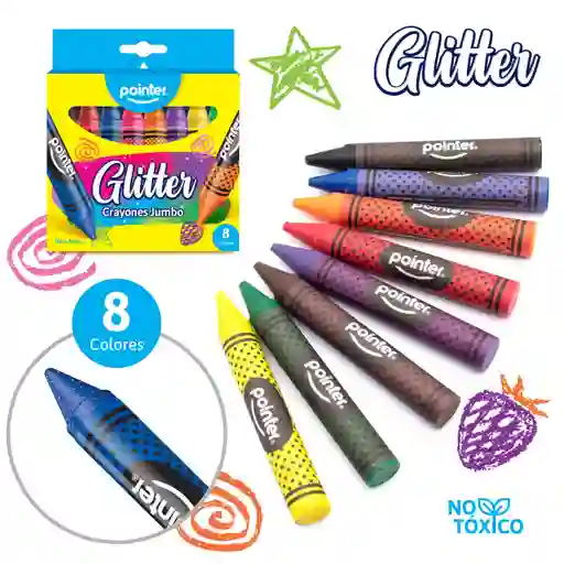 Crayolas Para Niños Escarcha 8 Unidades Crayones Colegio