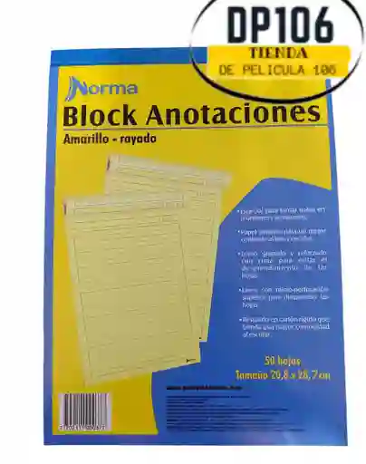 Block Rayado Tamaño Carta