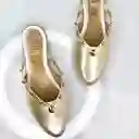 Calzado Casual Baleta Dama Zapato Mujer Karla Chacon Alison Dorado 39