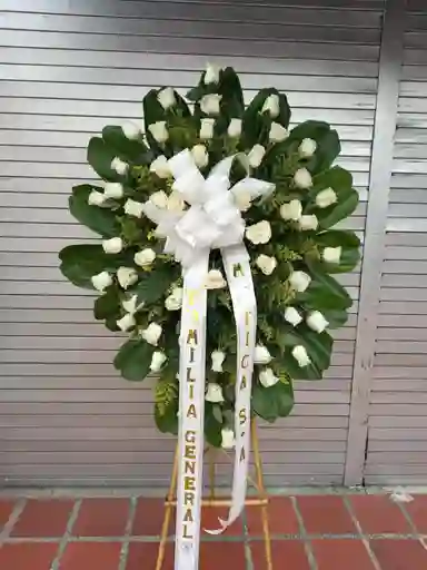 Pedestal Funebre En Tripode Rosas Blanco