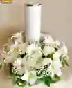 Arreglo Floral Con Cirio Condolencia