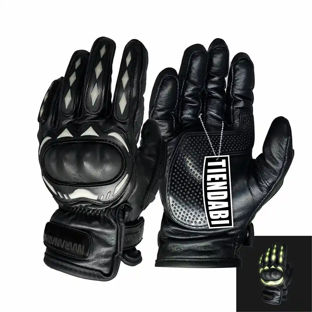 Guantes Para Moto Motociclista En Cuero Tipo Relojero Unisex Negros