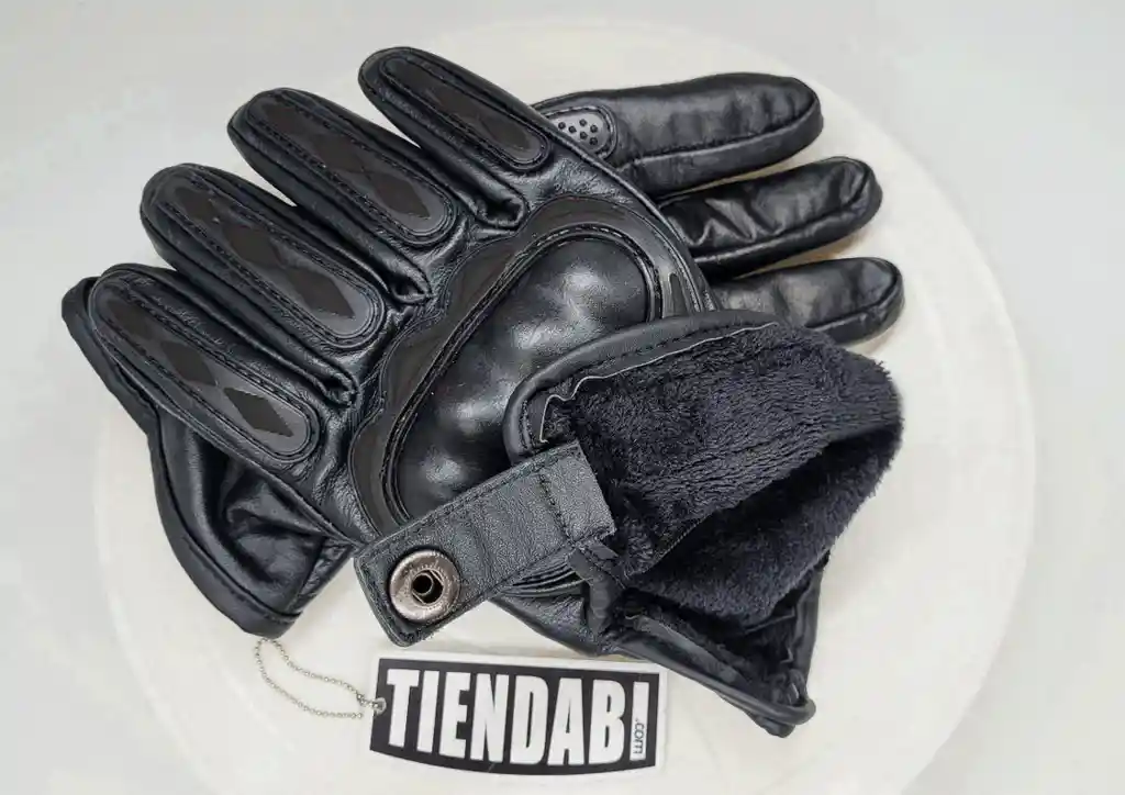 Guantes Para Moto Motociclista En Cuero Tipo Relojero Unisex Negros