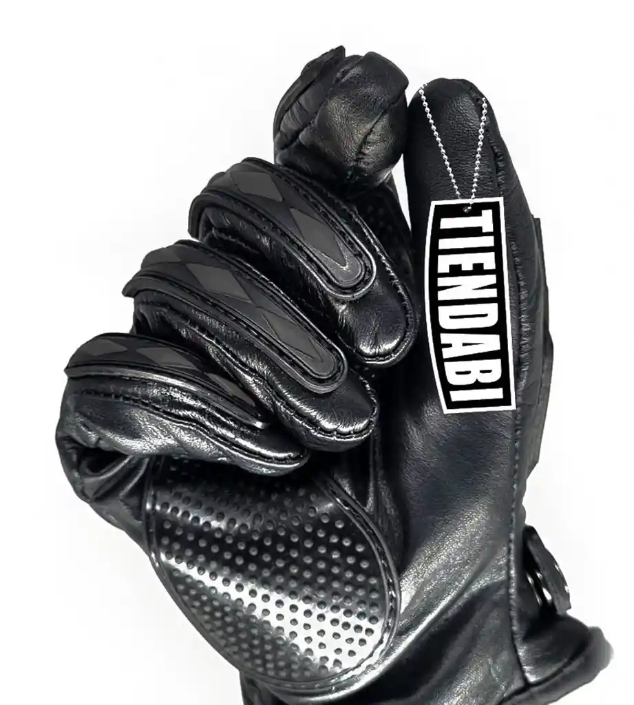 Guantes Para Moto Motociclista En Cuero Tipo Relojero Unisex Negros