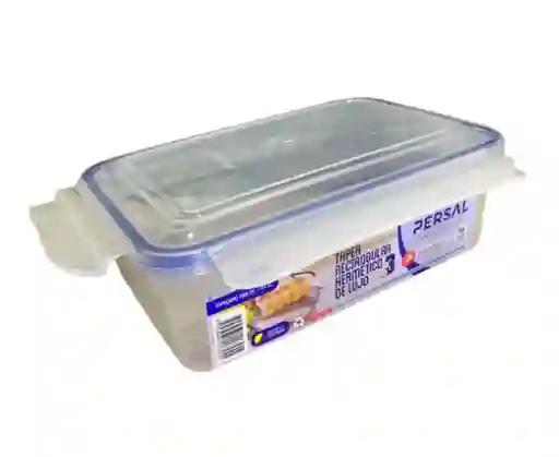 Recipiente Refractaria Rectangular Tupper Plastico Hermetico Persal #3 19x13cm 1300 Ml / 44oz