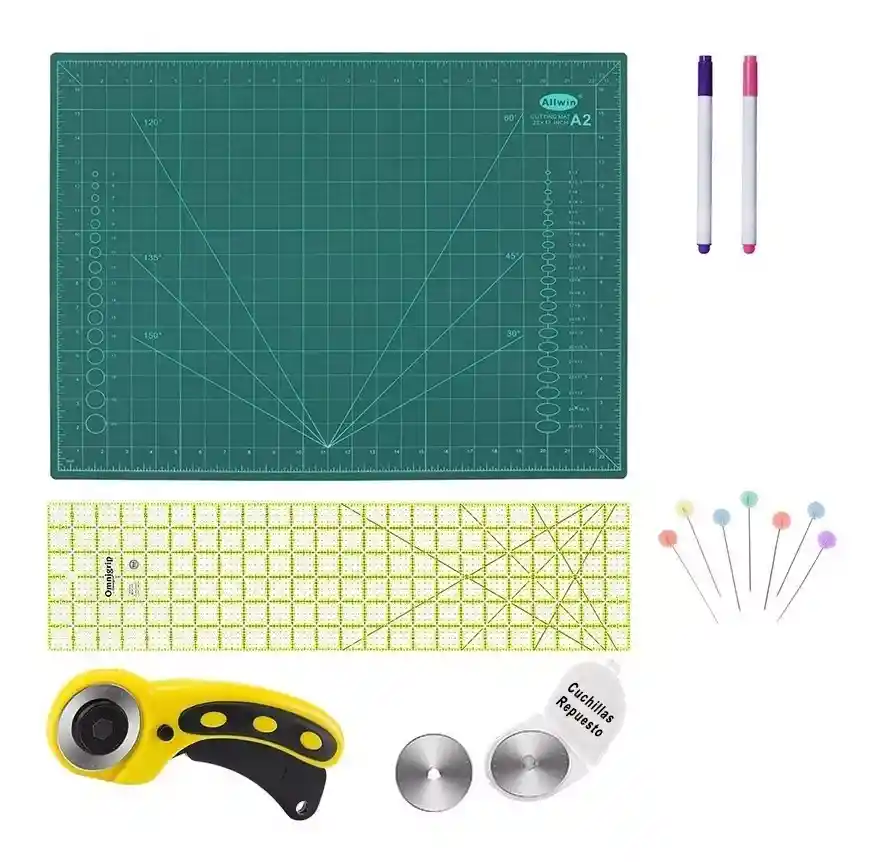 Kit Base De Corte 60x45cm + Regla 60x15 Cm+cutter Y Repuesto