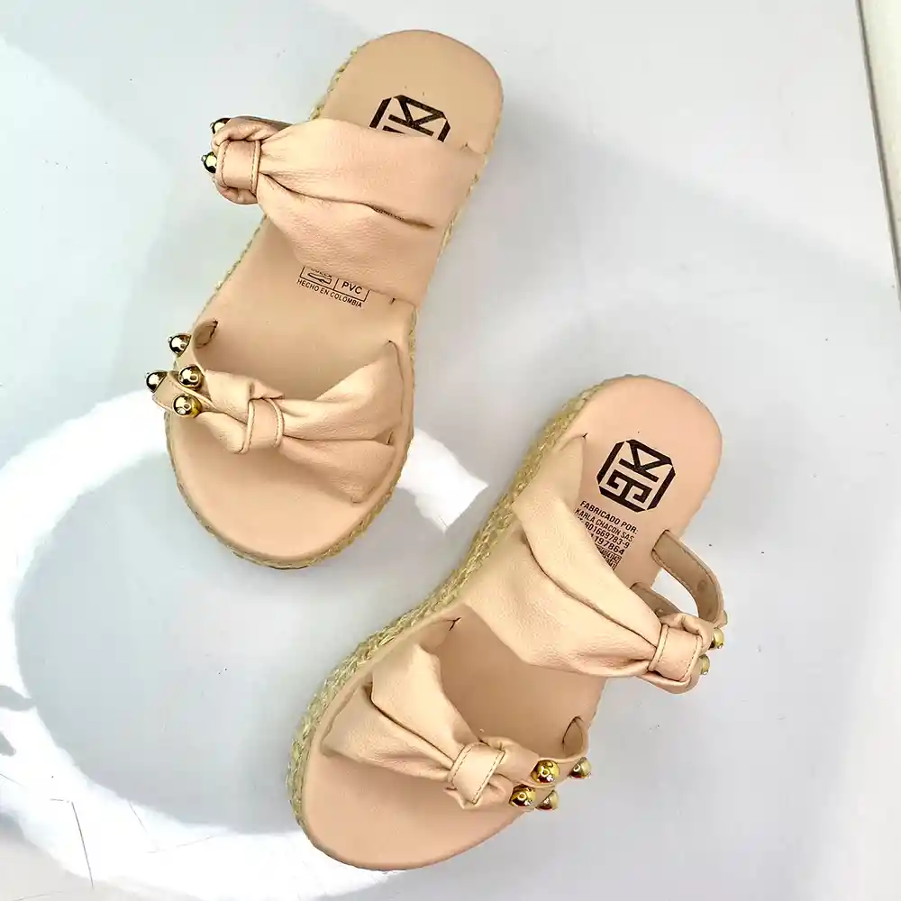 Calzado Casual Sandalia Plataforma Zapato Dama Karla Chacon Leslie Nude 37