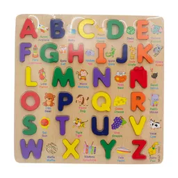 Rompecabezas Abecedario Encajable De Madera En Español Niños