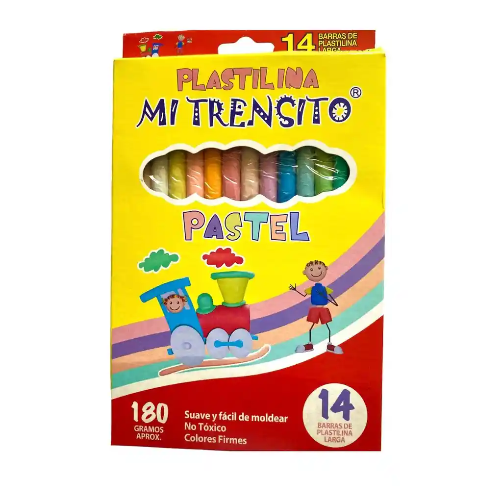 Plastilina Larga Pastel X 14 Barras Mi Trensito