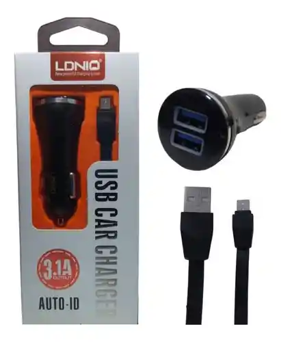 Cargador Ldnio 3.1a Cable Usb-v8 + Charger Car 2 Usb