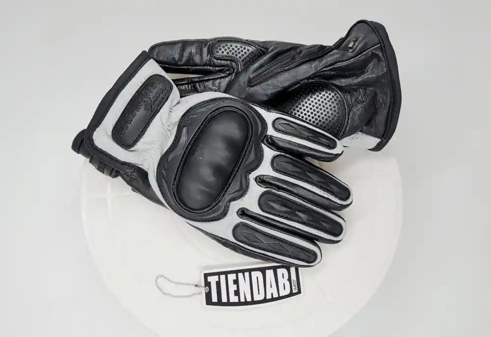 Guantes Para Moto Motociclista Cuero Tipo Esterillado Unisex