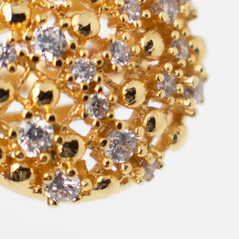 Anillo Esfera Circones Translucidos Dorado Sirene Rose Joyas