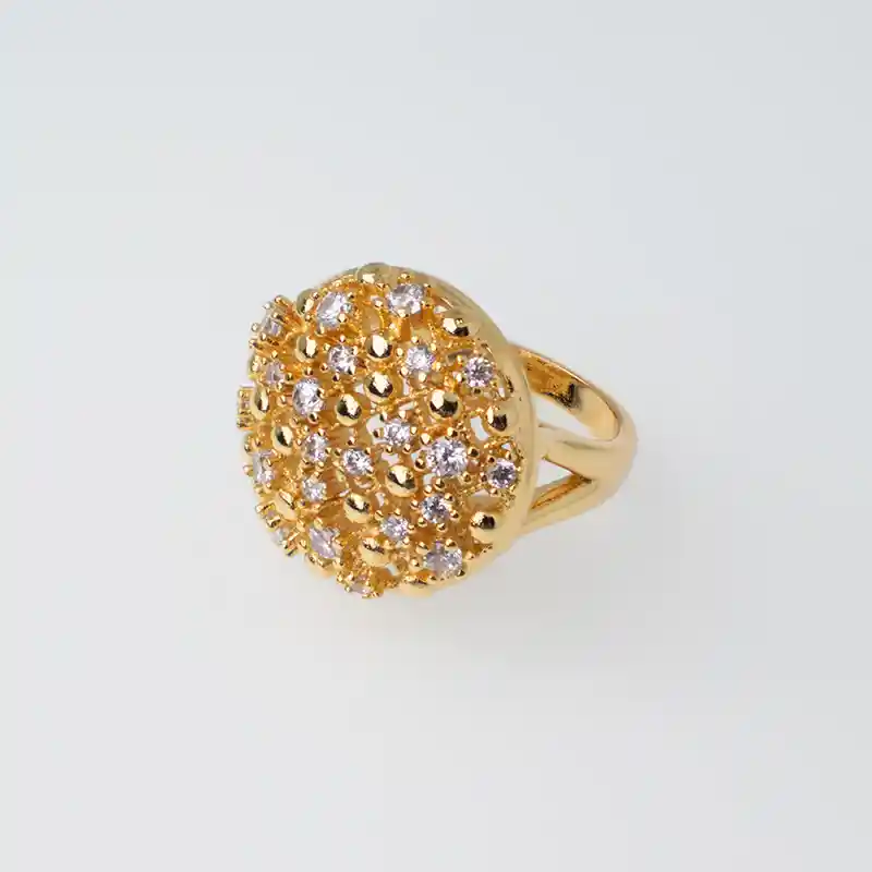 Anillo Esfera Circones Translucidos Dorado Sirene Rose Joyas