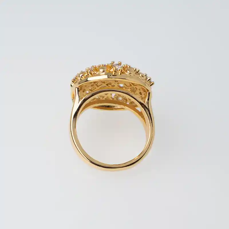 Anillo Esfera Circones Translucidos Dorado Sirene Rose Joyas