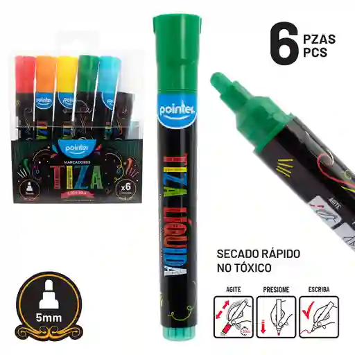 Marcadores Para Niños Tipo Tiza Chalk Colegio Colores Niñas