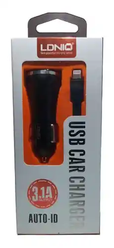 Cargador Ldnio 3.1a Cable Usb- Lightning + Charger Car 2 Usb