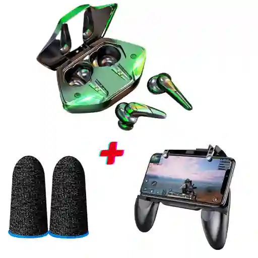 Audifonos Bluetooth Gamer + Control Gatillo + Guantes Dedos