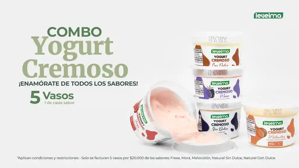 Yogurt Cremoso Pack 5 Sabores