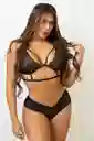 Negro - Conjunto Clarisse Lenceria Encaje