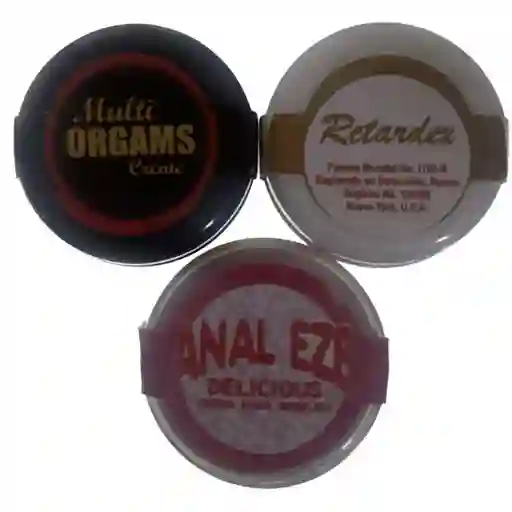 *3 Lubricante Dilatador Anal + Crema Multiorgasmo + Crema Retardante Retardex