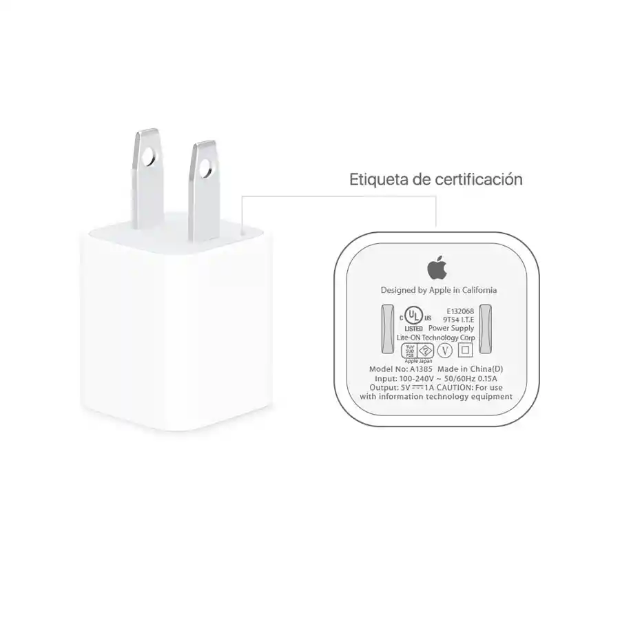 Adaptador Iphone 5w Original Certificado Tipo-usb