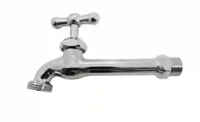 Llave De Agua Extensión Metálica Jardín Larga Grifo Plateado