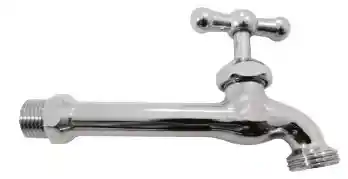Llave De Agua Extensión Metálica Jardín Larga Grifo Plateado