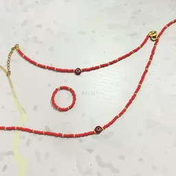 Set Collar + Pulsera + Anillo Rojo