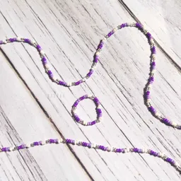 Set Collar + Pulsera + Anillo Morado