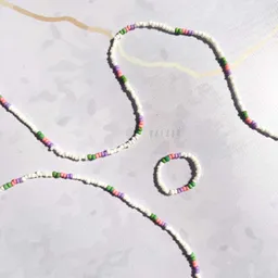 Set Collar + Pulsera + Anillo Blanco