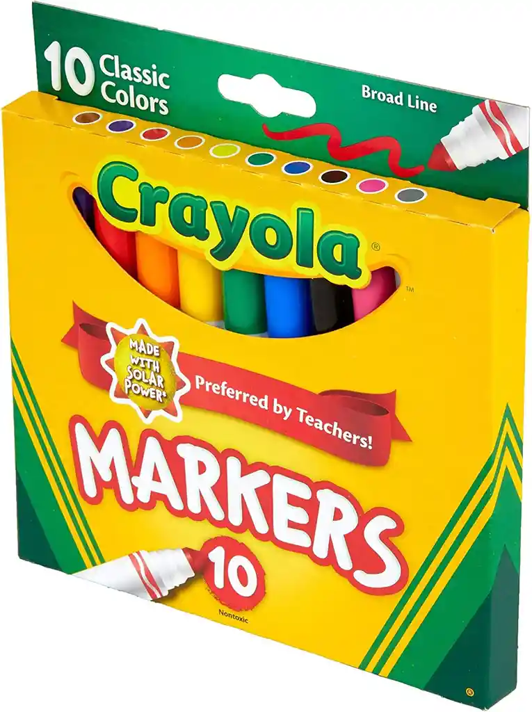 Marcadores Crayola Originales X10 Punta Gruesa Rotuladores Plumones