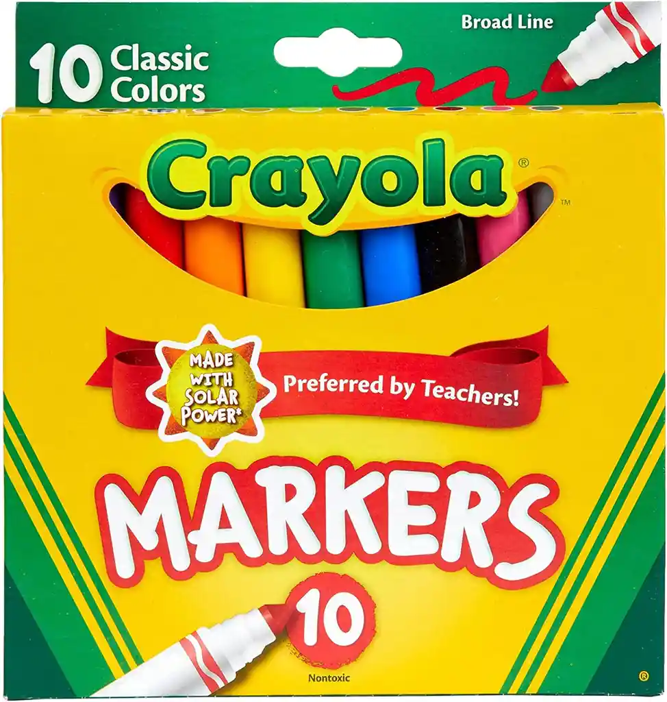 Marcadores Crayola Originales X10 Punta Gruesa Rotuladores Plumones