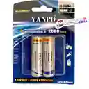 Baterias Pilas Recargables Aa, 2000 Mha Paquete X2