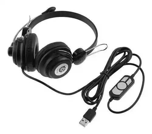 Diadema Audifono Usb Con Microfono Aislante De Ruido Para Pc