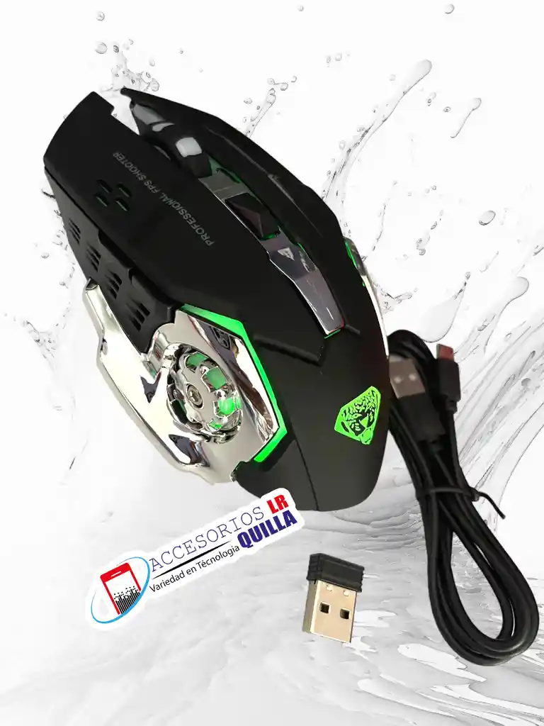 Mouse Gamer Inalámbrico 7 Botones Divipard Q3 Recargable