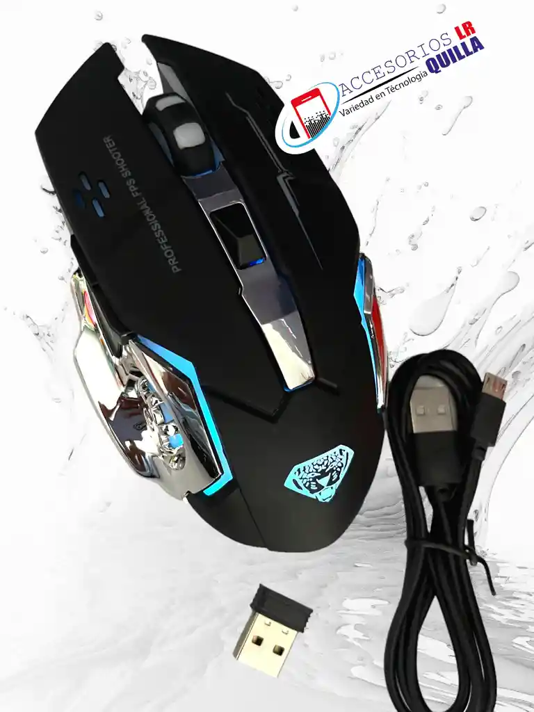 Mouse Gamer Inalámbrico 7 Botones Divipard Q3 Recargable