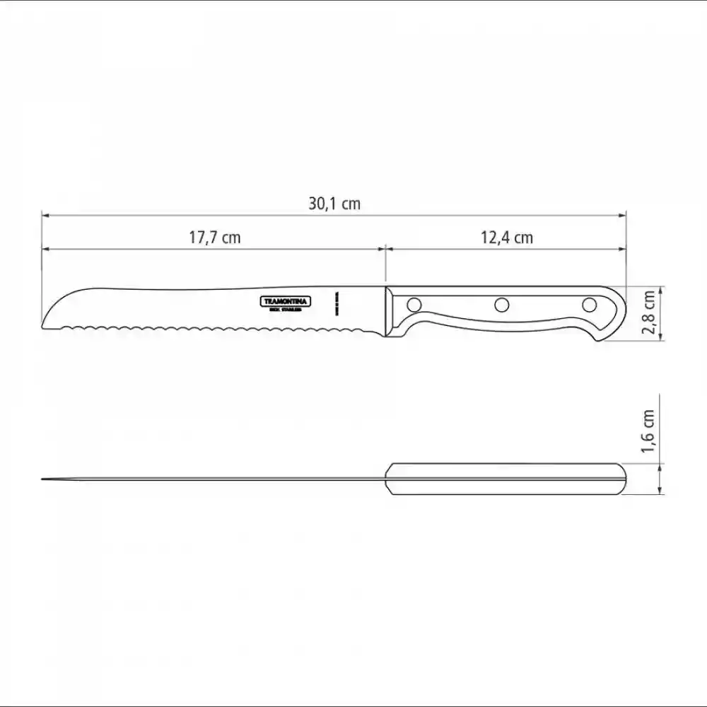 Cuchillo Tramontina 17 Cm Pan