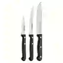 Cuchillo Tramontina Set X3 Ultracorte Acero Inox