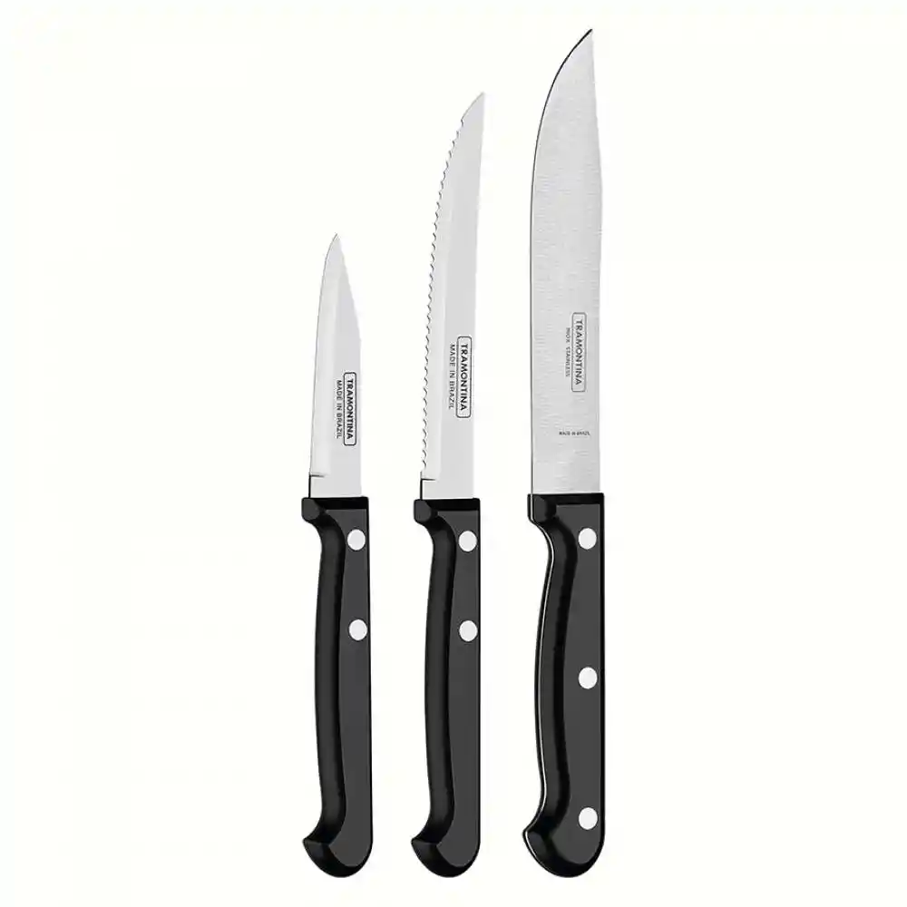 Cuchillo Tramontina Set X3 Ultracorte Acero Inox