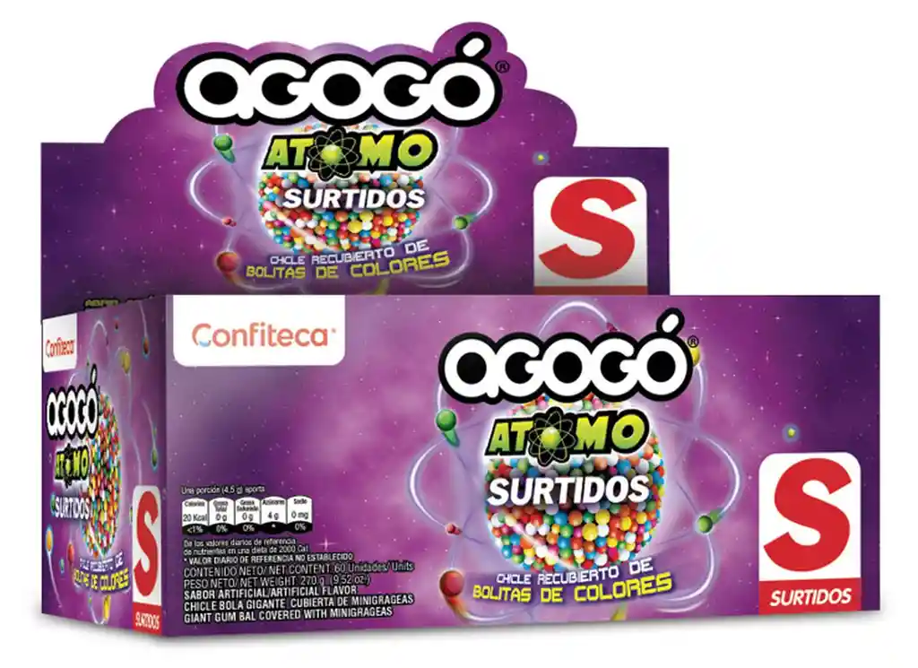 Chicle Agogo Atomo Surtido X60u