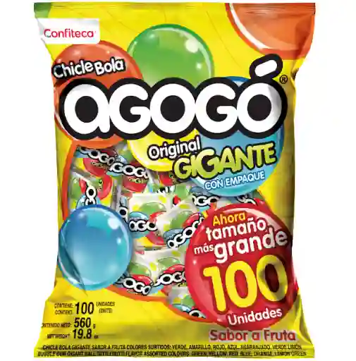 Chicle Bola Agogo Gigante - Bolsa X 100 Und