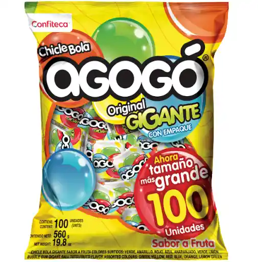 Chicle Bola Agogo Gigante - Bolsa X 100 Und