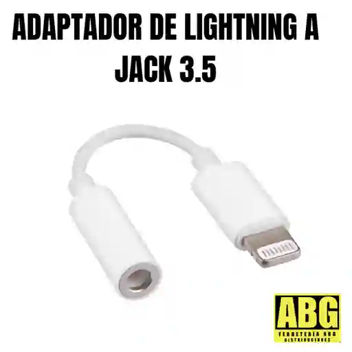  Convertidor  Adaptador Lightning A Jack 3.5 (Convertidor Para Audifonos Y Cable De Sonidos   iPhone ) 