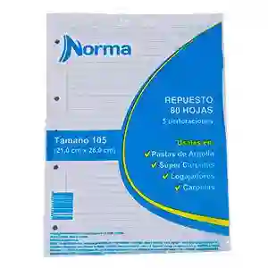 Paquete Hojas Para Folder Norma Tamaño Carta X80 Hojas Blancas Cuadriculadas (para Carpetas De 3 O 2 Huecos)