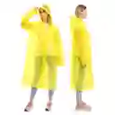 Capa Lluvia Adulto Botones Impermeable Eva Chaqueta Capota Amarillo 150x70cm